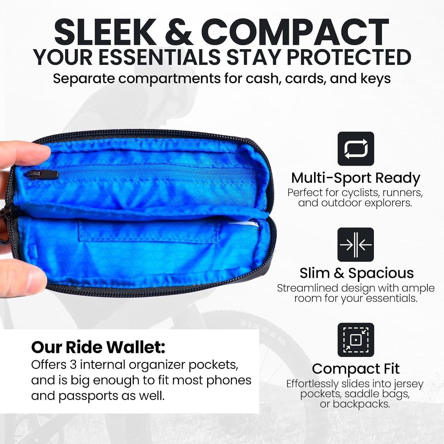 Cartera ciclismo impermeable 7x4" para teléfono y pasaporte