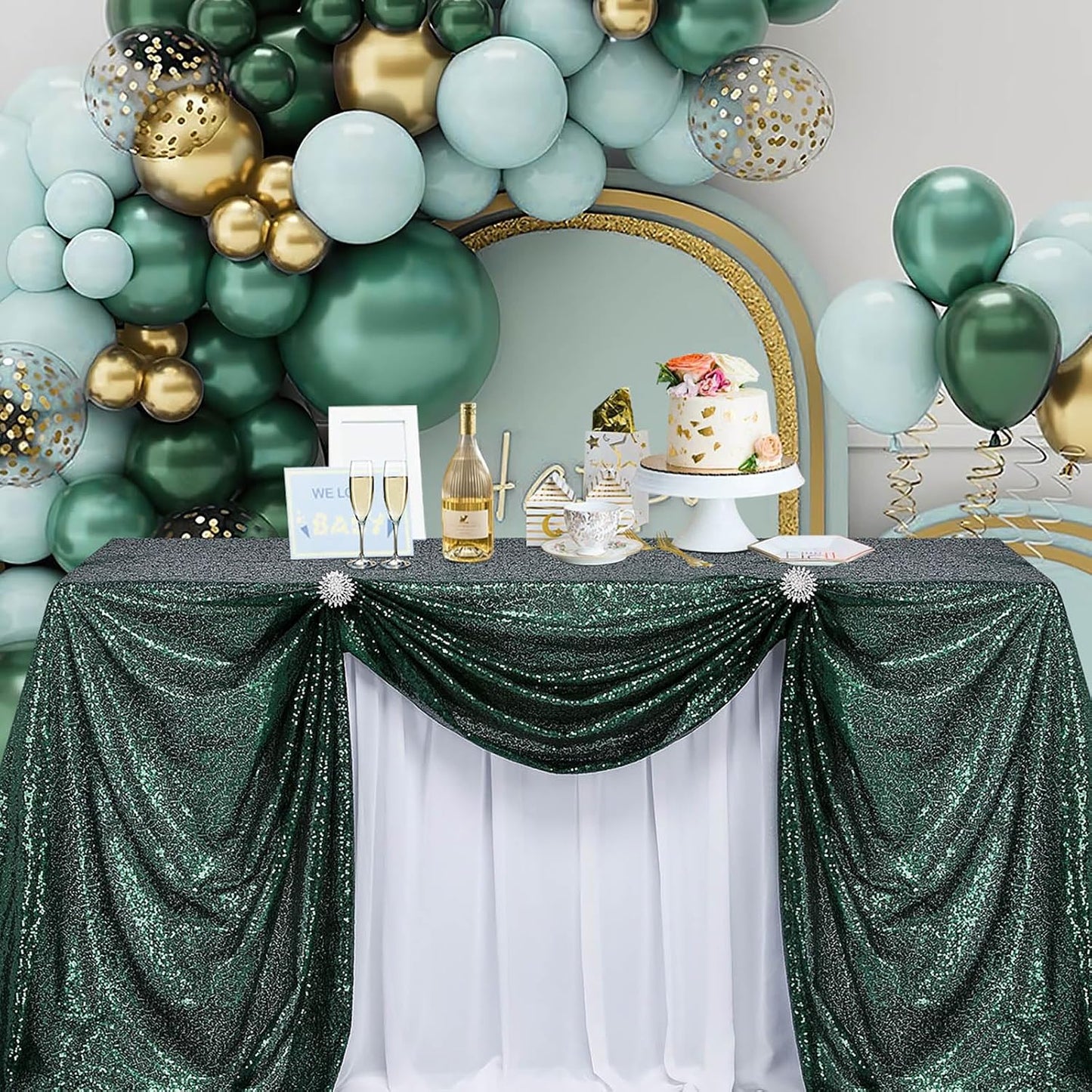Mantel lino purpurina 50x80pulg para boda fiesta
