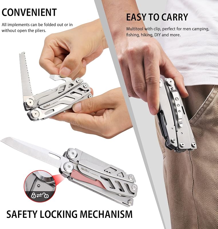 Multiherramienta EDC con cuchillo plegable y tijeras
