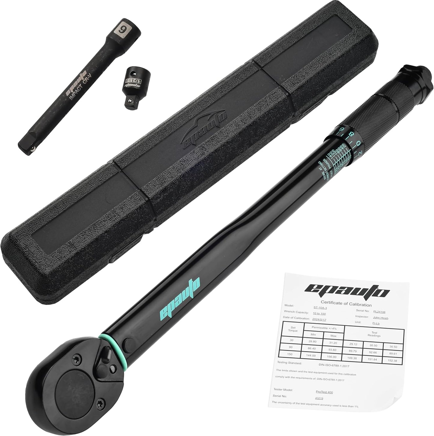 Llave dinamométrica 1/2 pulg 10-150 ft/lb negro