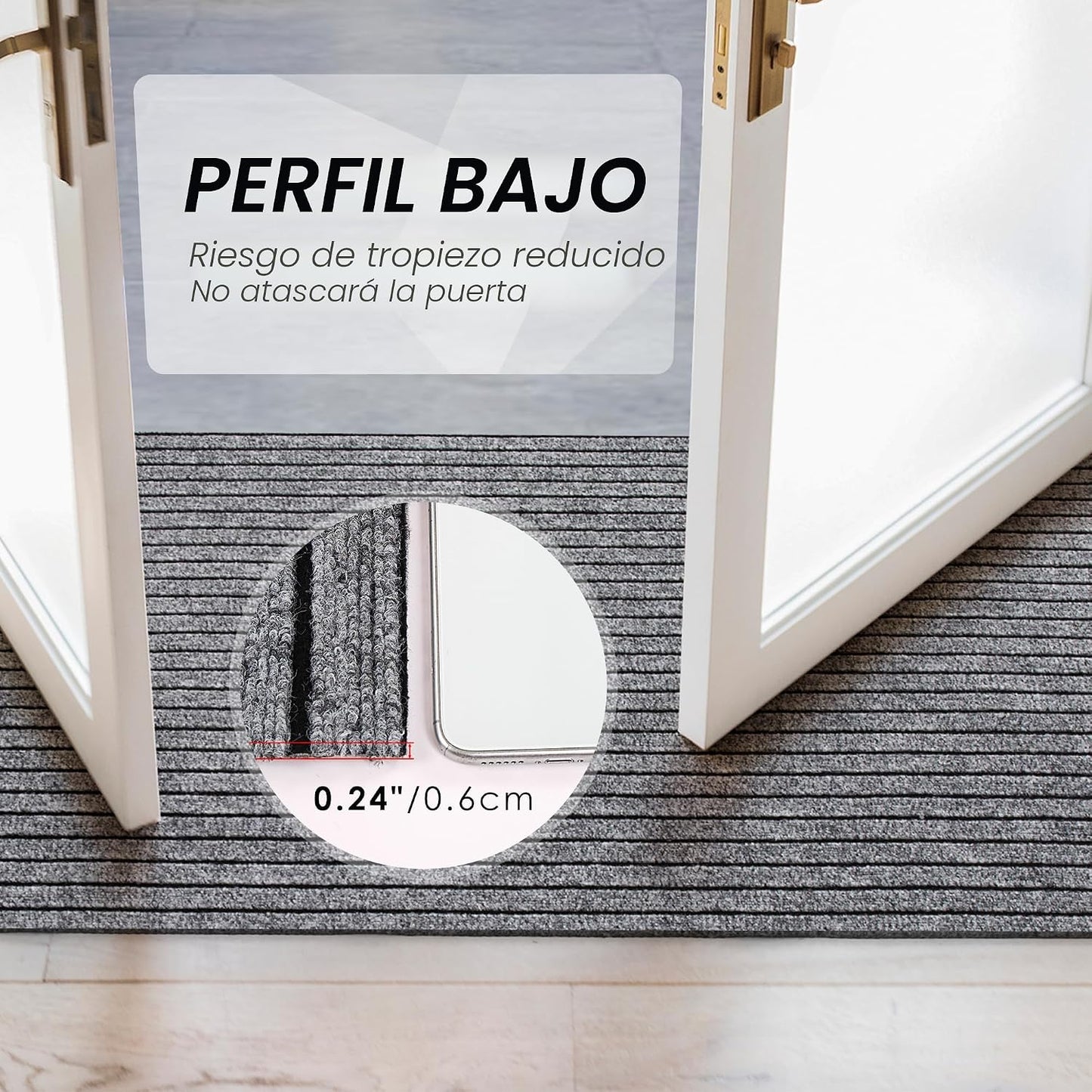 Alfombra pasillo 2x6ft antiderrap con respaldo goma