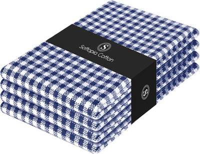 4 Pzas Paños cocina cuadros 16x26pulg absorbentes con lazo
