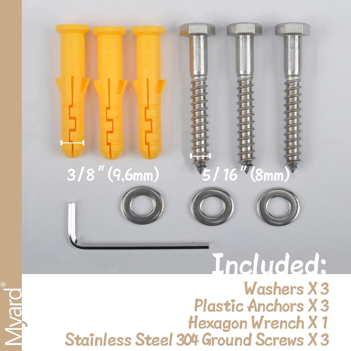 Brida anclaje 6" riel piscina 1.9" cubierta madera set 2