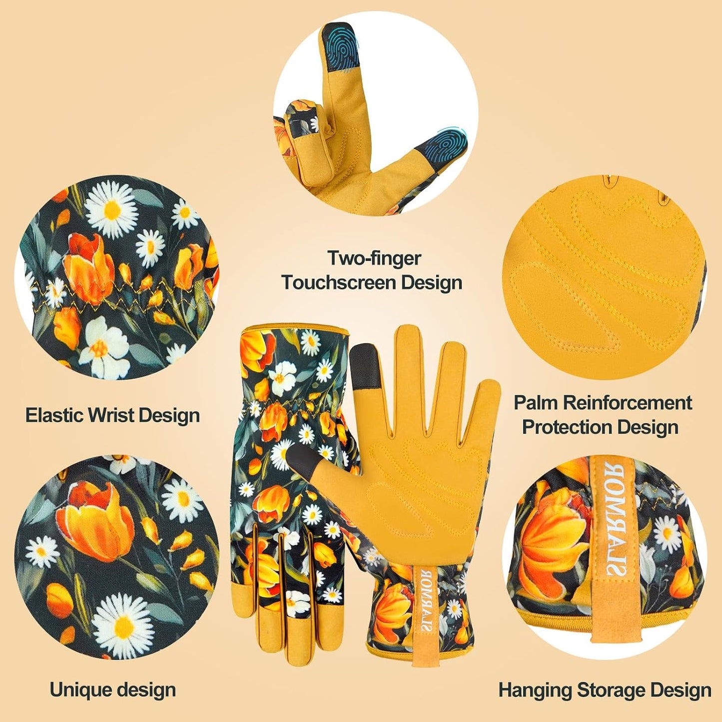 Guantes jardín cuero mujer antiespinas para desmalezar cavar