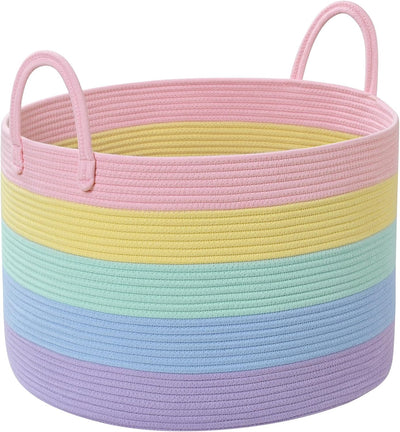 Cesta arcoíris 20x13pulg para juguetes perros