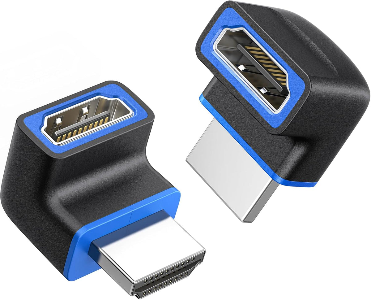 2 Pzas Adaptador HDMI 2.1 48 Gbps 8K HDR 270 Grados Negro