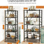 2 Estantería plegable 5 niveles con ruedas ajustables