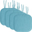 Cojines espuma viscoelástica 16x16pulg con tiras teal set 4