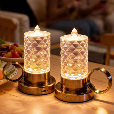 Velas LED recargables acrílico paquete 2 lámpara mesa inalámbrica