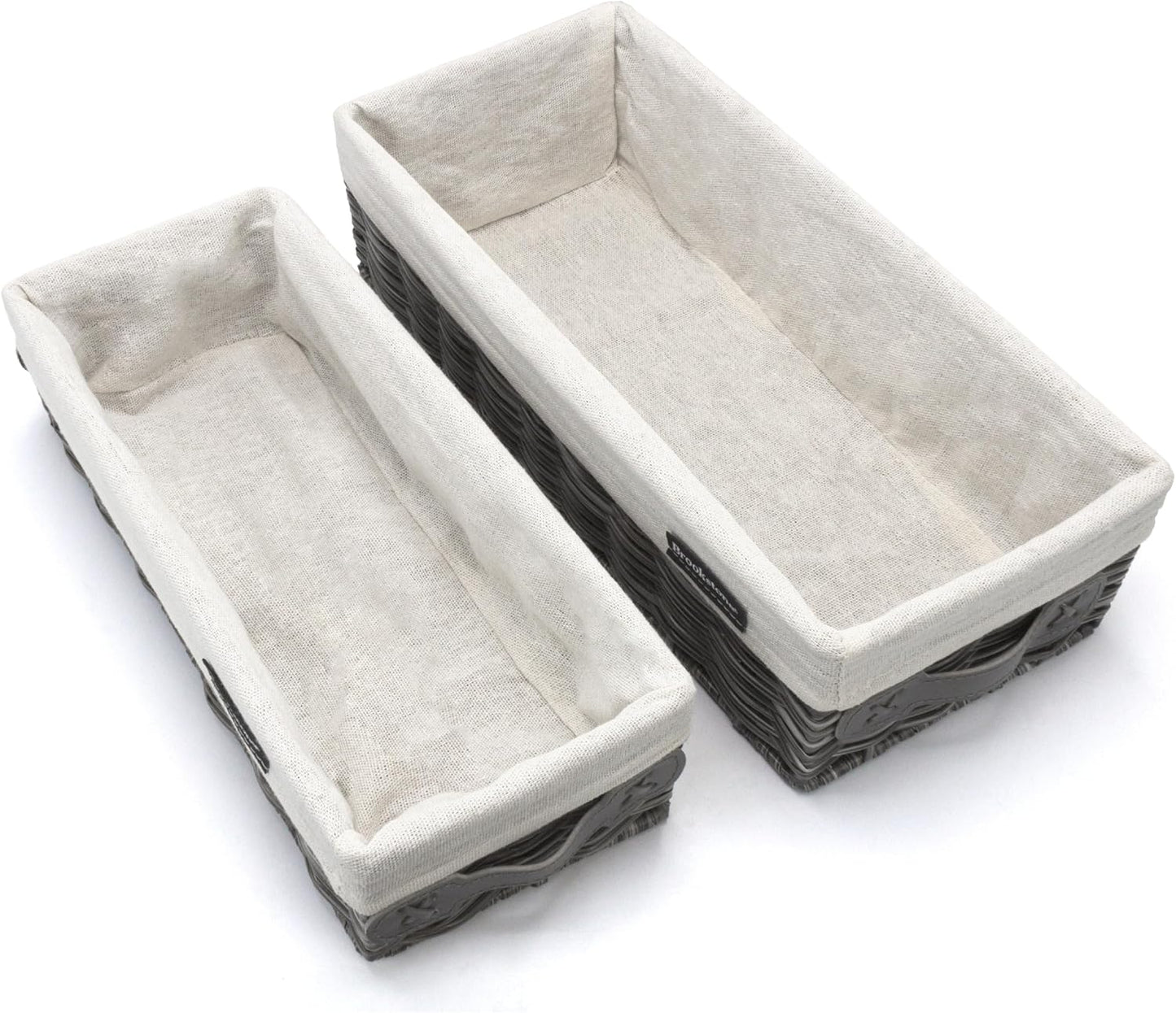 Cesta mimbre decorativa para baño y sala de estar set 2