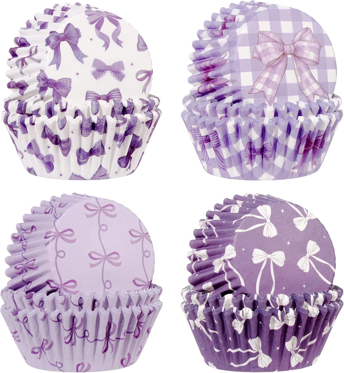 200 Forros Cupcakes Morados Tazas Hornear Boda Elegantes Princesa