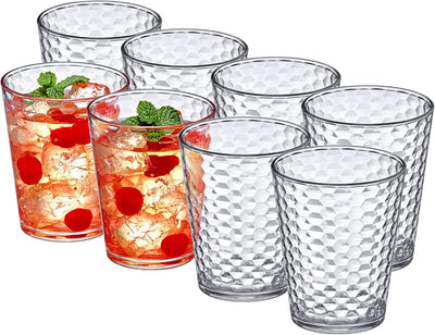 Vasos plástico 16oz set 8 transparente reutilizables sin BPA
