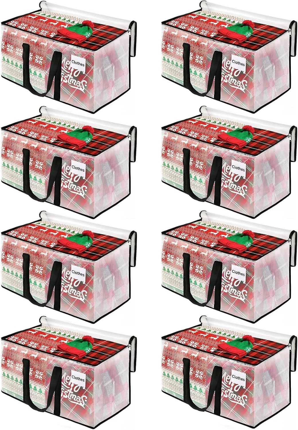 Bolsas mudanza transparentes 8 pzas asas reforzadas