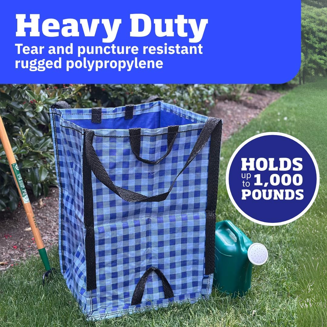 Bolsas reutilizables autoportantes 48gal jardín hogar azul