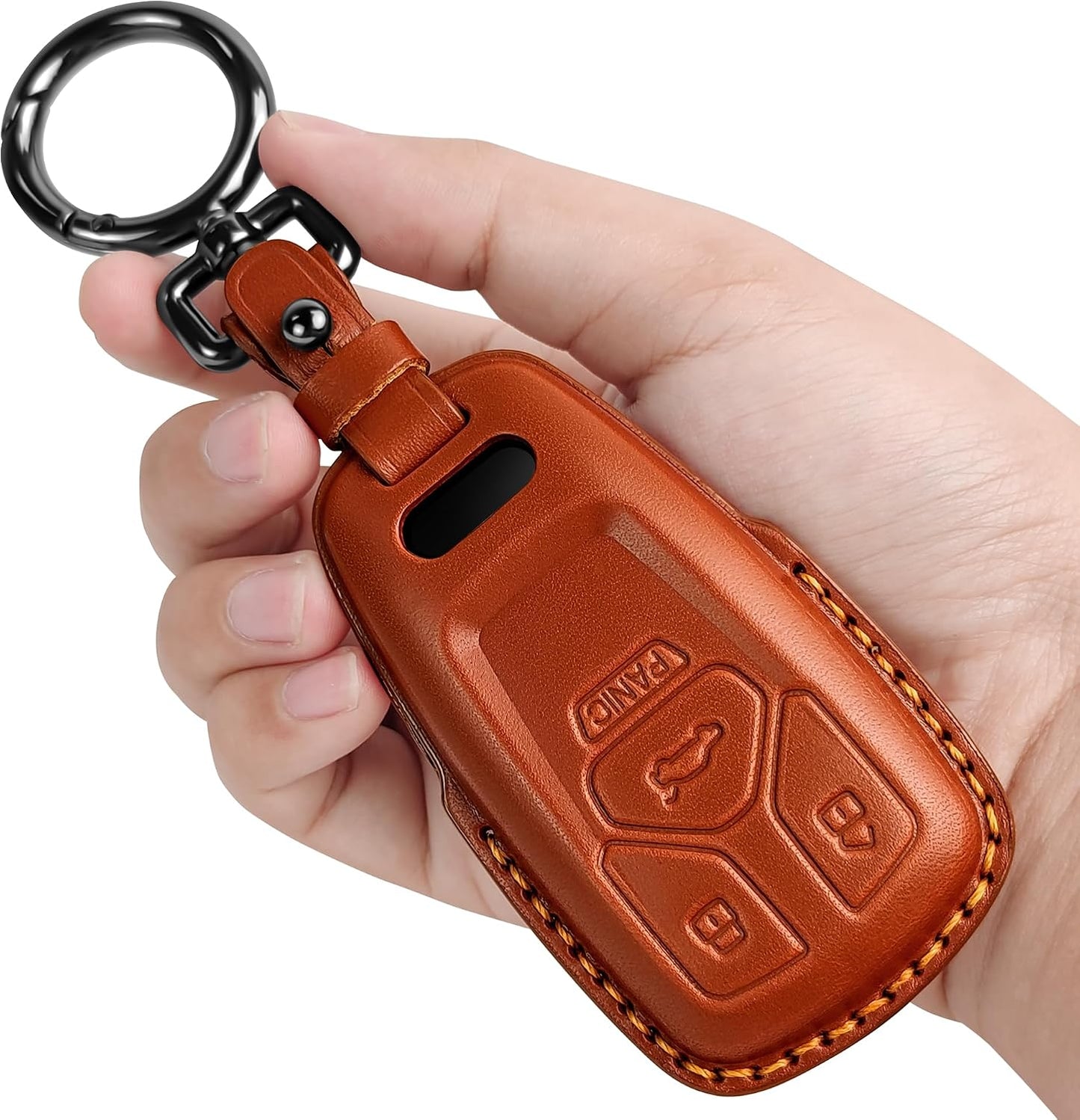 Funda cuero llavero Audi A4 Q7 Q5 TT A3 A6 SQ5 R8 S5 Marrón