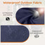 3 Cojines Mimbre Patio Antiderrap Impermeables Azul