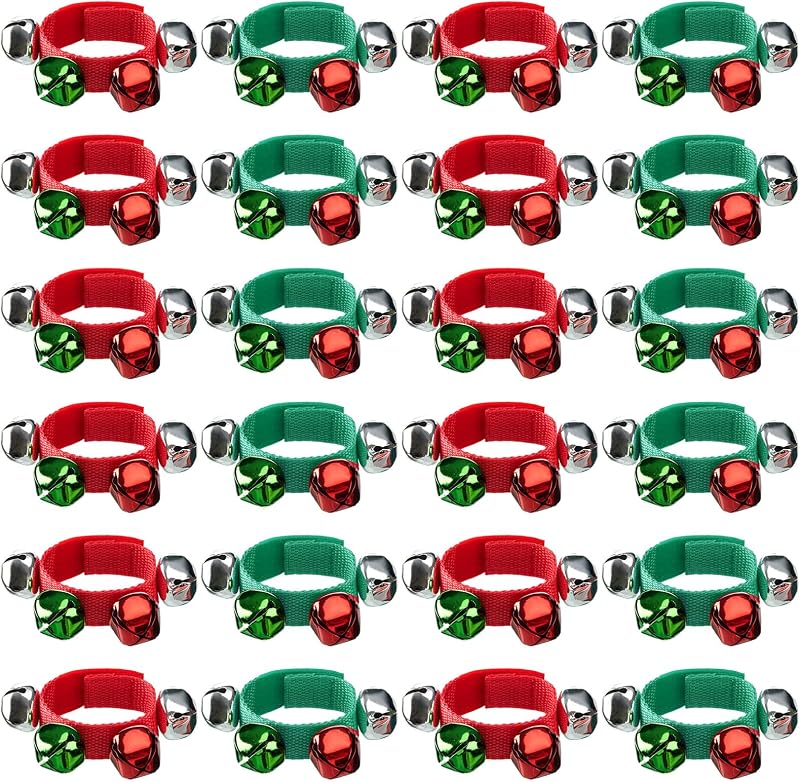 24 Pulseras Navidad Cascabel Musical Ajustable Regalo