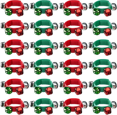 24 Pulseras Navidad Cascabel Musical Ajustable Regalo