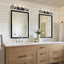 Lámpara baño industrial 4 luces plata envejecida 31.5pulg