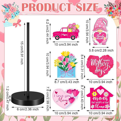 6 Pzas Decoración Mesa Corazón Madera Hogar Regalo Mamá