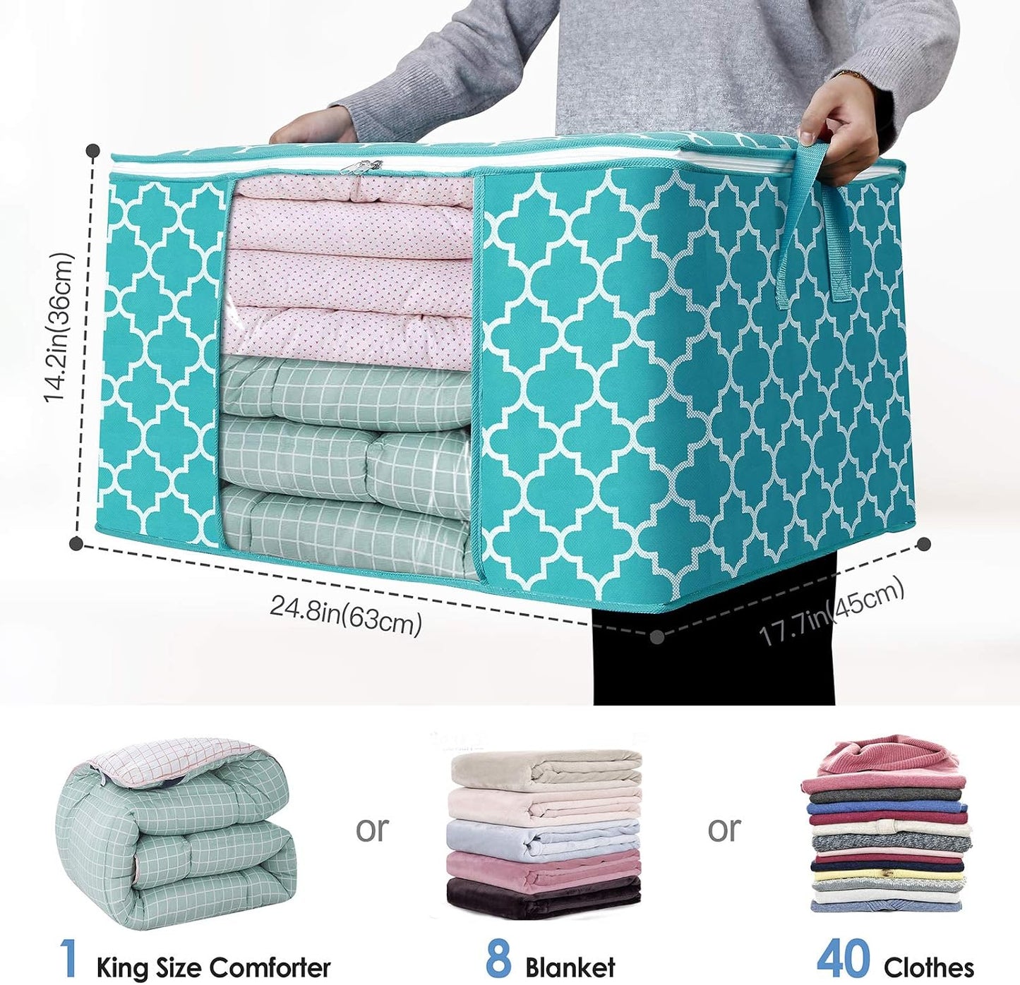 6 Pzas Bolsas Almacenamiento 100L para Ropa y Edredones