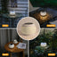 Farol solar de mesa metal blanco para exterior