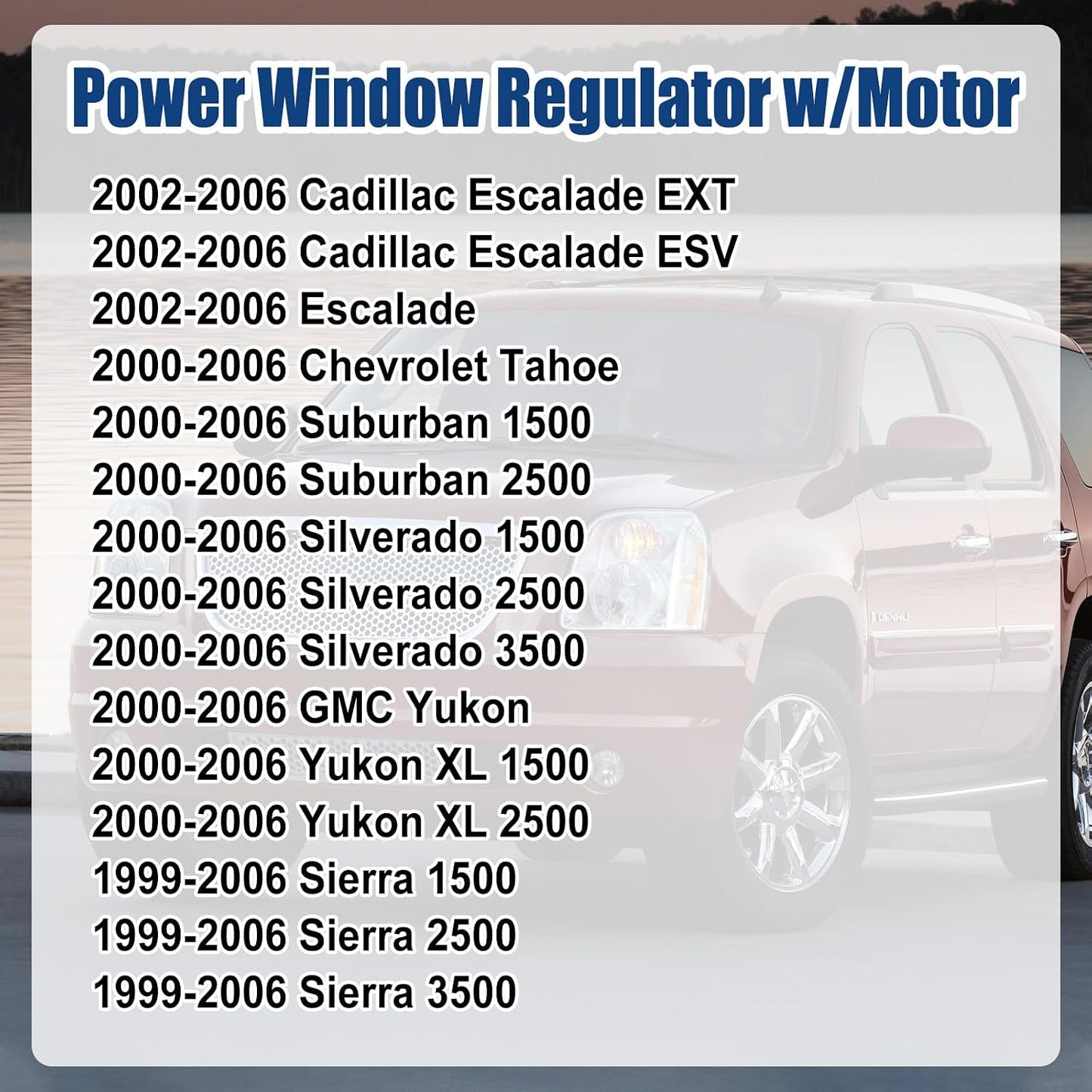 Elevalunas eléctrico Chevy Silverado Tahoe 2000-06 comp