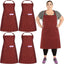 2 Delantales Chef A Rayas Talla Grande Mujer Algodón 2 Bolsillos