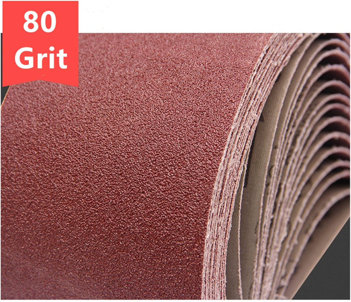 Bandas lijado 3x21pulg 80granos paquete 10 para madera metal