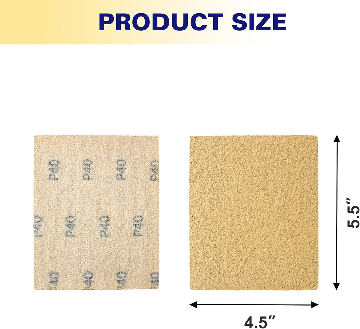 50 Hojas Lija 40-1000 Grano Surtido 5.5x4.5pulg Carpintería