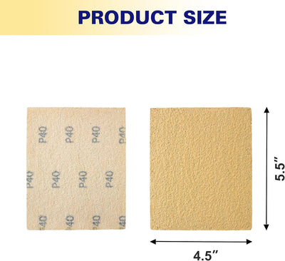 50 Hojas Lija 40-1000 Grano Surtido 5.5x4.5pulg Carpintería