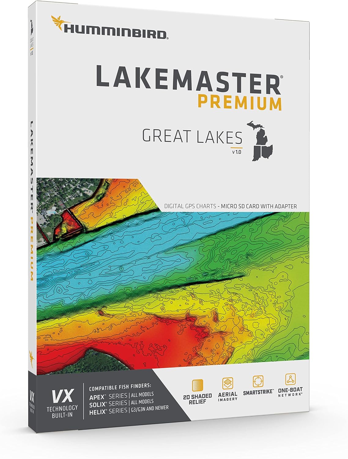 Tarjeta SD Humminbird Lakemaster para buscadores de peces