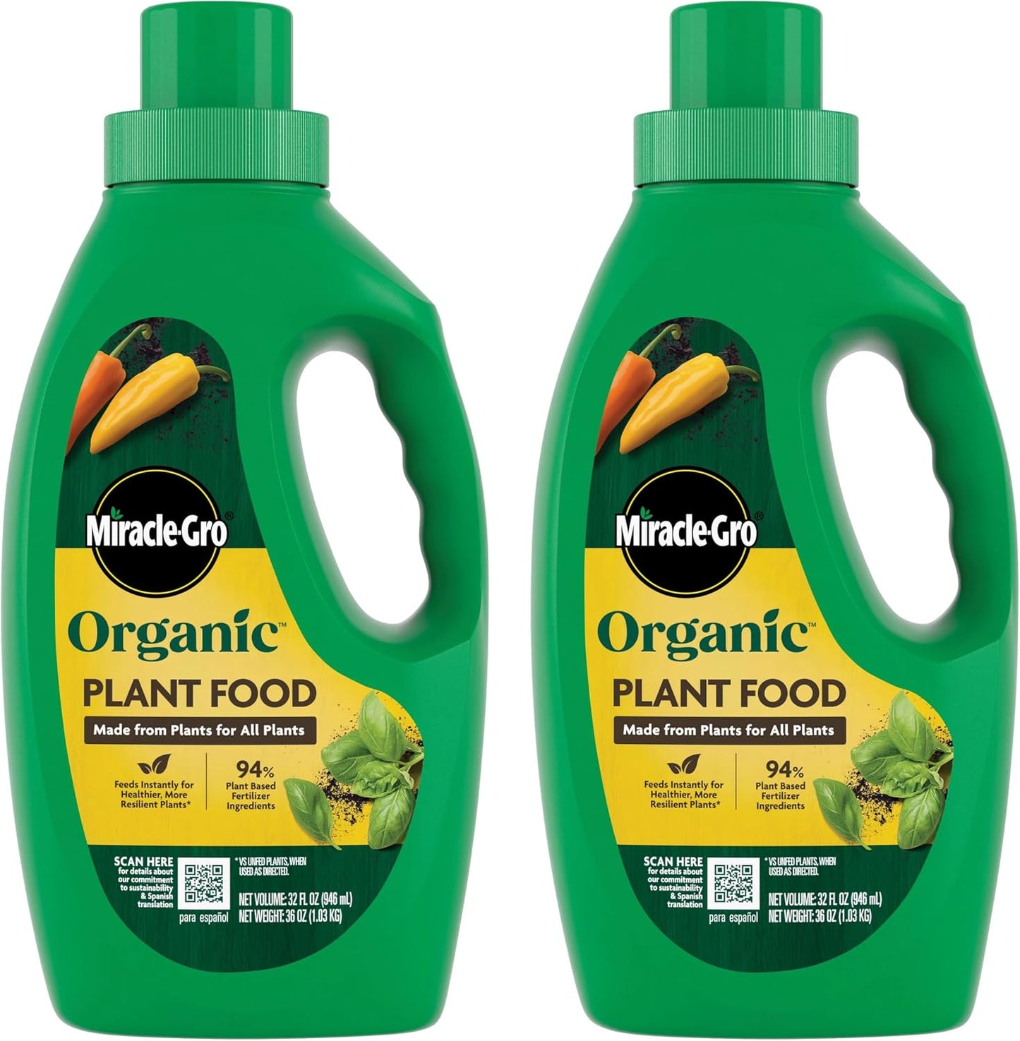 Alimento orgánico para plantas interior exterior 32oz pack 2