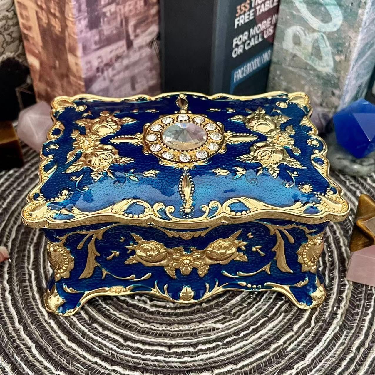 Cofre joyería estilo pastoral caja metálica regalo niñas