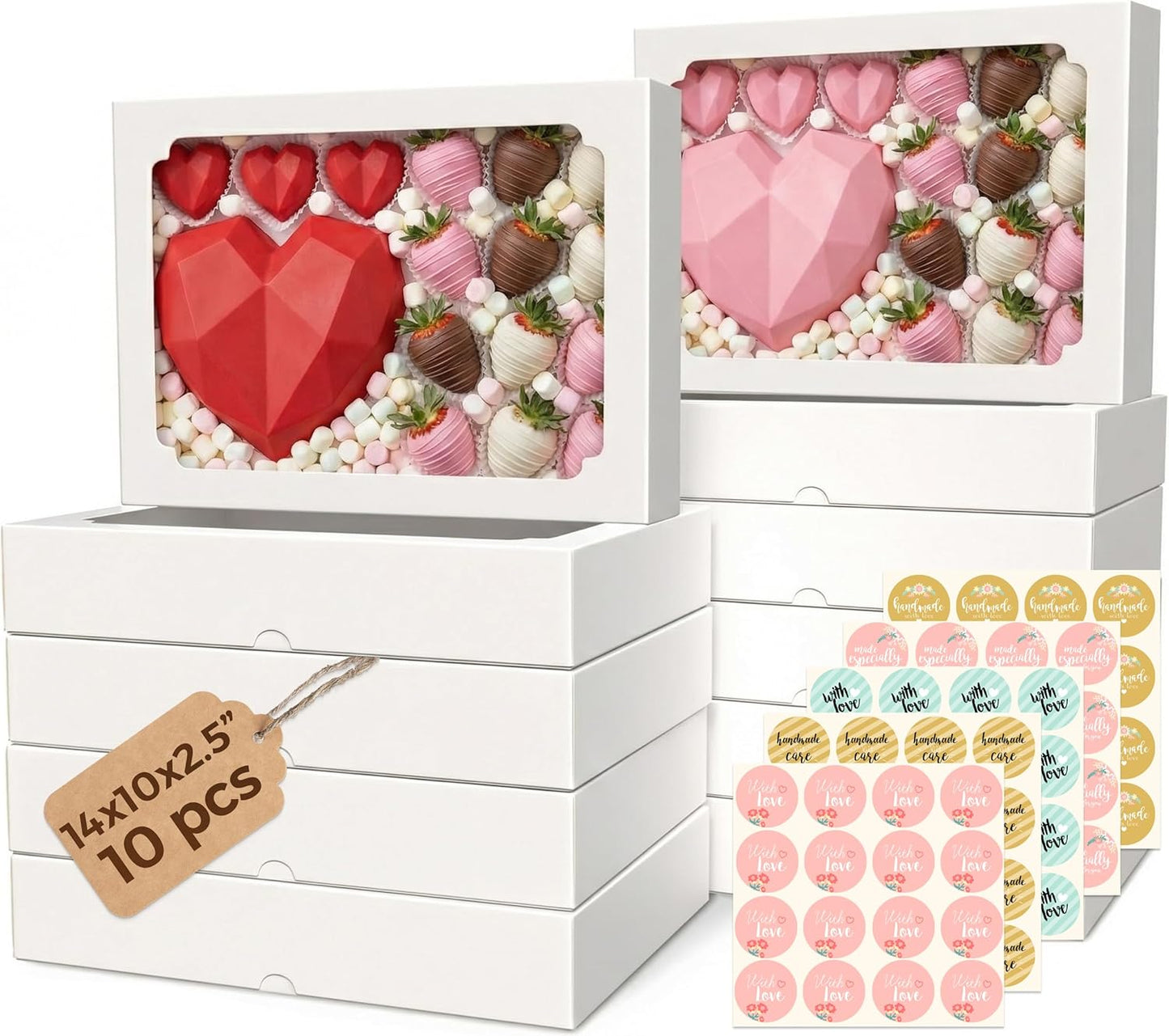 Cajas de galletas con ventana grandes para postres y regalos
