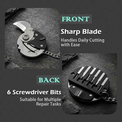 Cuchillo plegable multitool 7 en 1 con tornillos y navaja mini