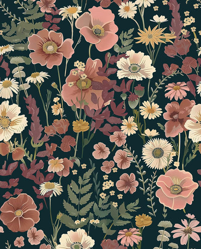 Papel tapiz floral bohemio vintage 16.9x197pulg autoadhesivo