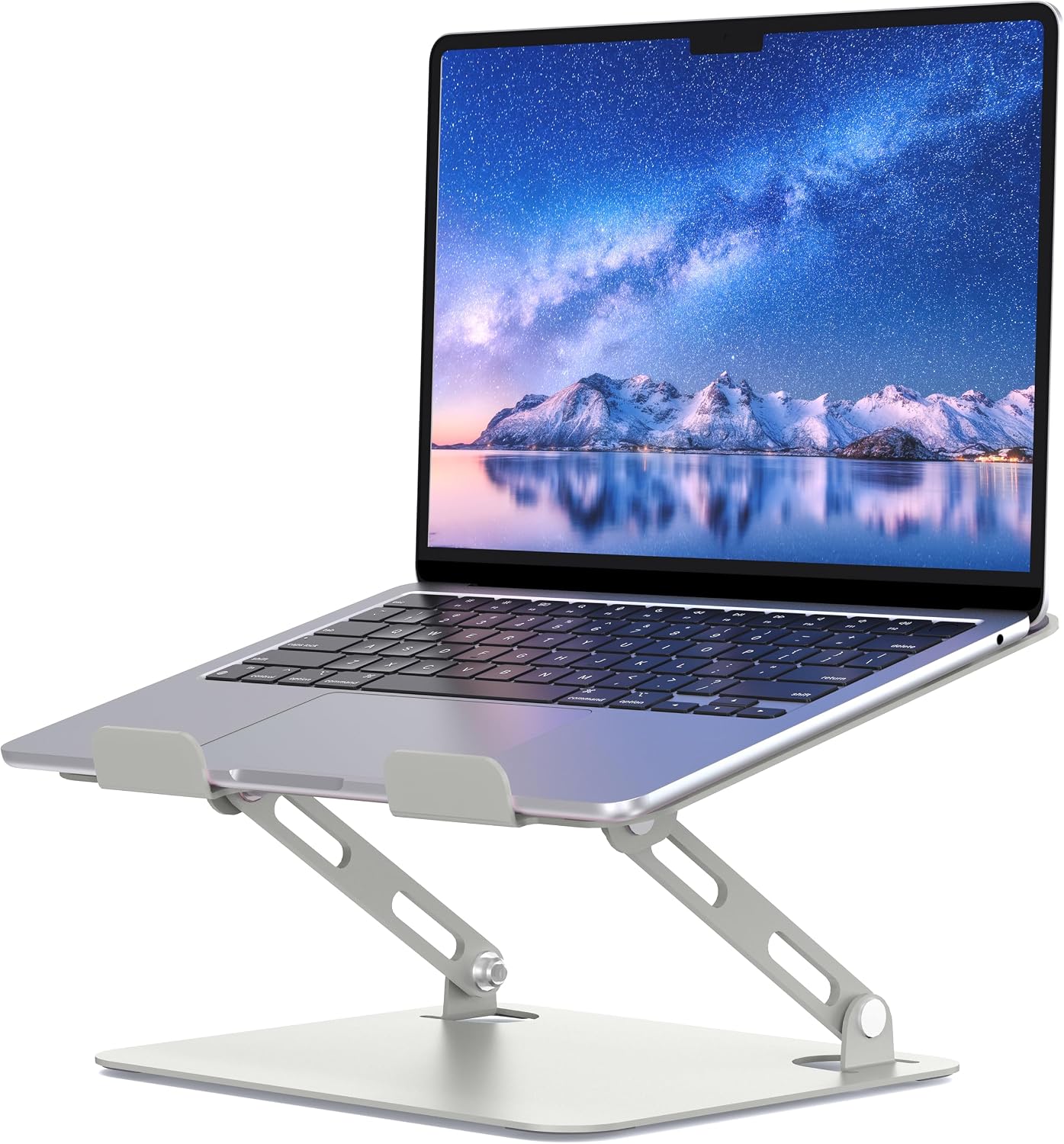 Soporte laptop ajustable ergonómico de metal para escritorio