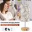 Lámpara táctil de noche de madera con USB y pantalla