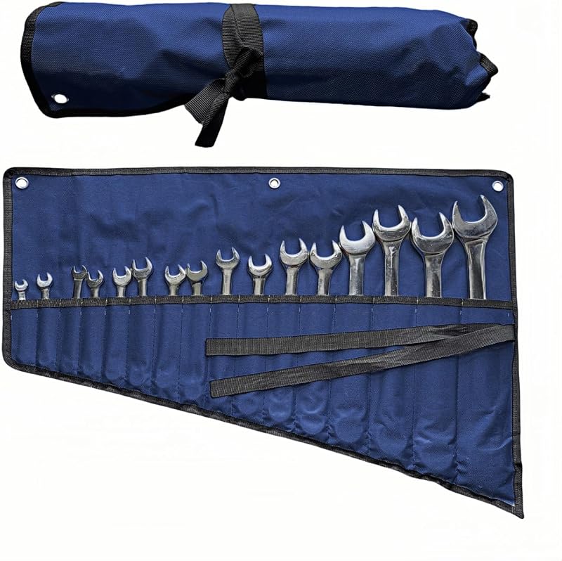 Bolsa herramientas enrollable 16 bolsillos tela Oxford