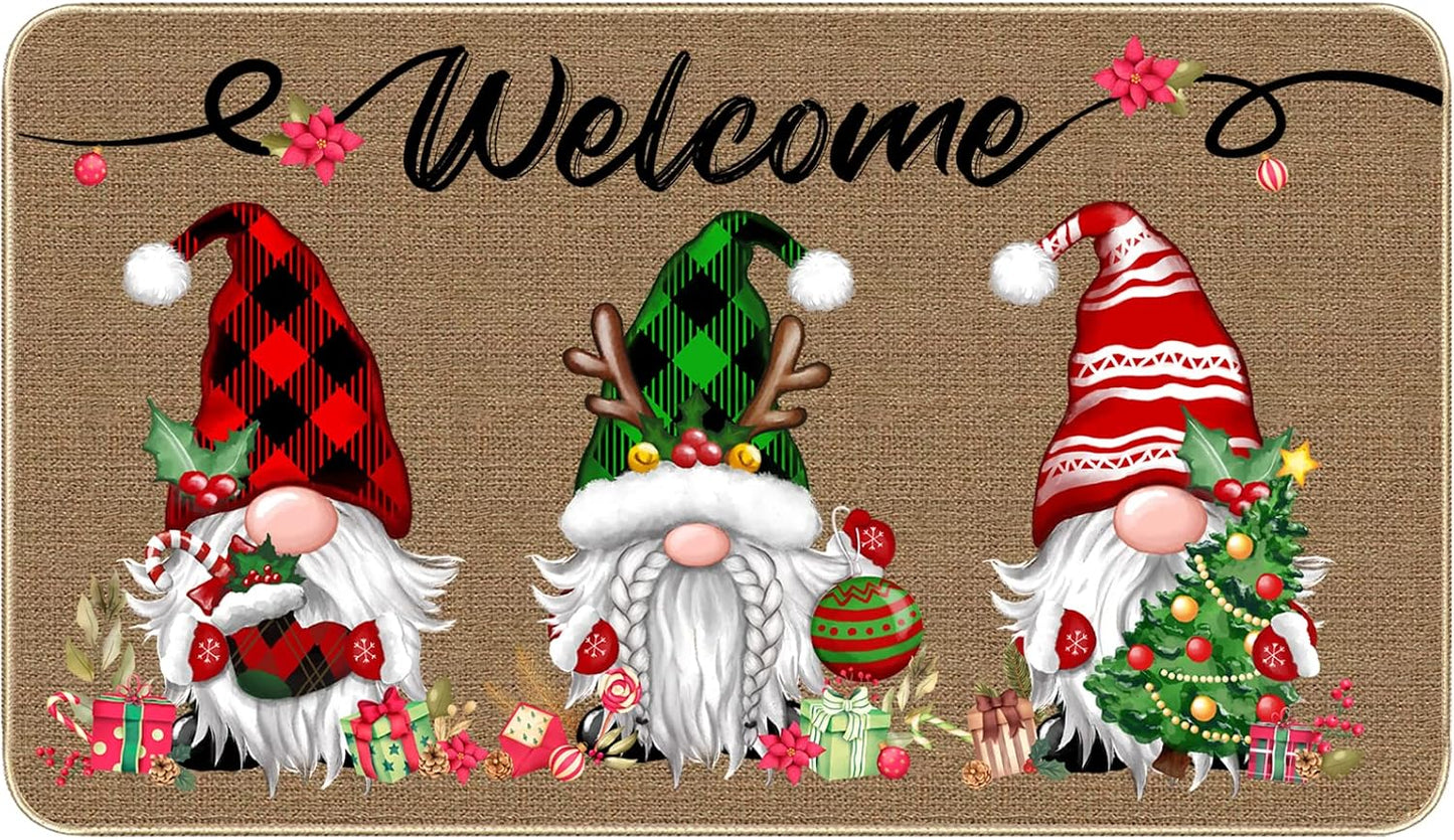 Felpudo Navideño Gnomo Cuadros Buffalo 29x17"