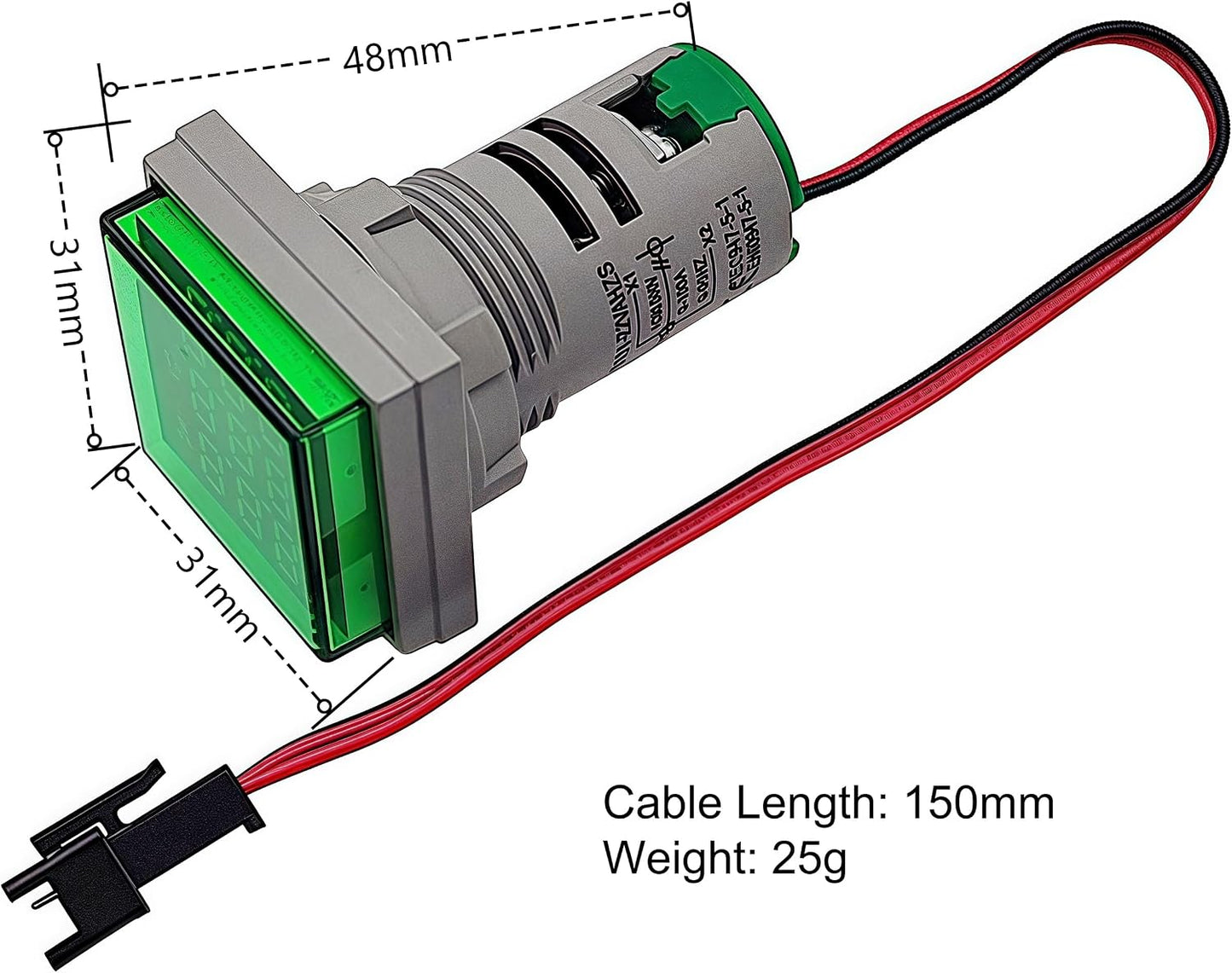 Medidor voltaje frecuencia 3en1 pantalla led verde
