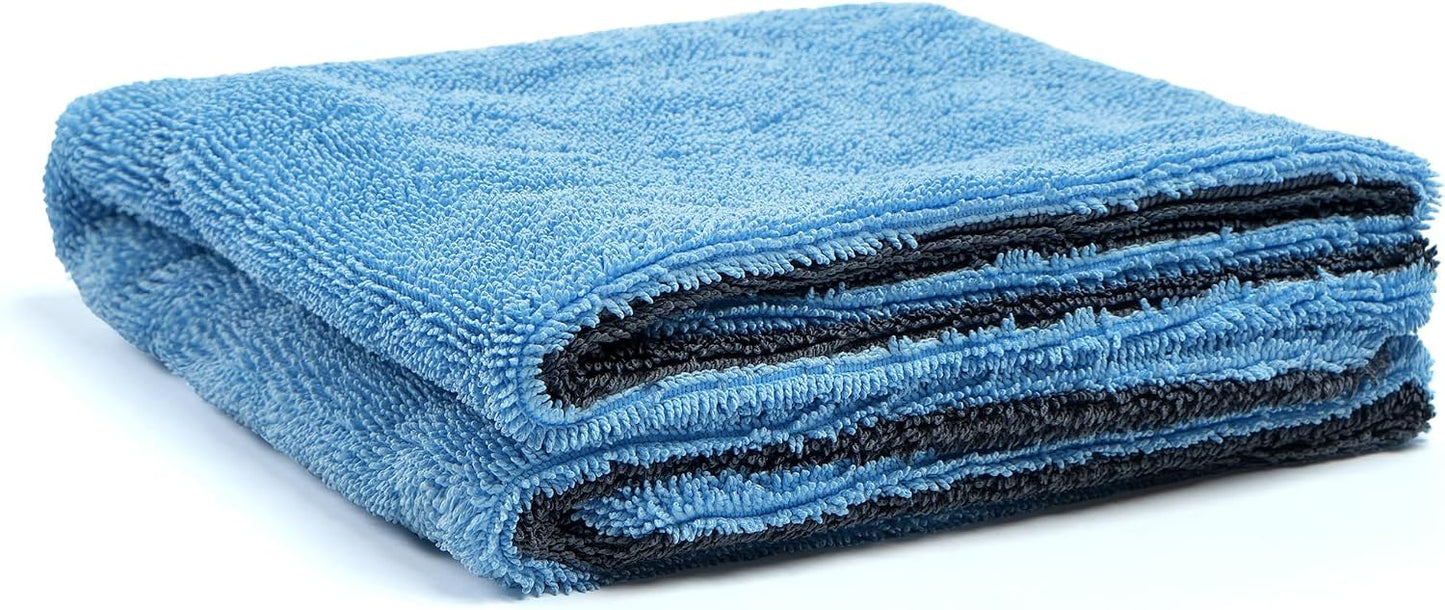 Toalla microfibra coche 18x24pulg sin pelusas azul gris