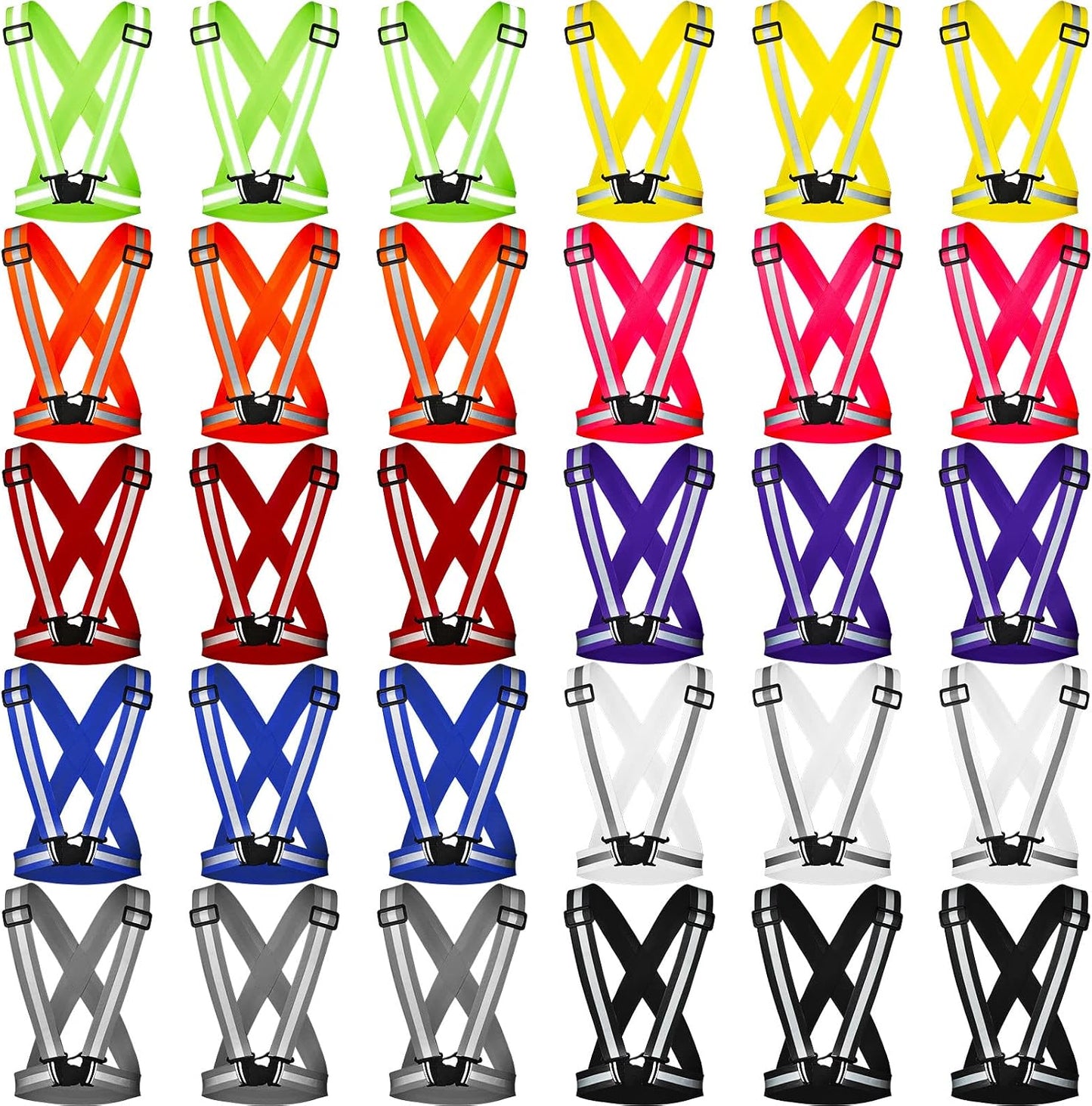 30 Chalecos Reflectantes Ajustables para Correr y Caminar