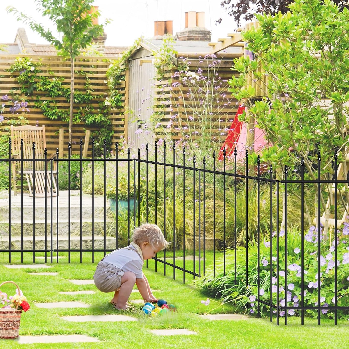 Valla jardín metal 36pulg x 12ft 6 paneles perros