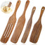 Set 4 Espátulas Madera Teca Multiusos Antiadherentes