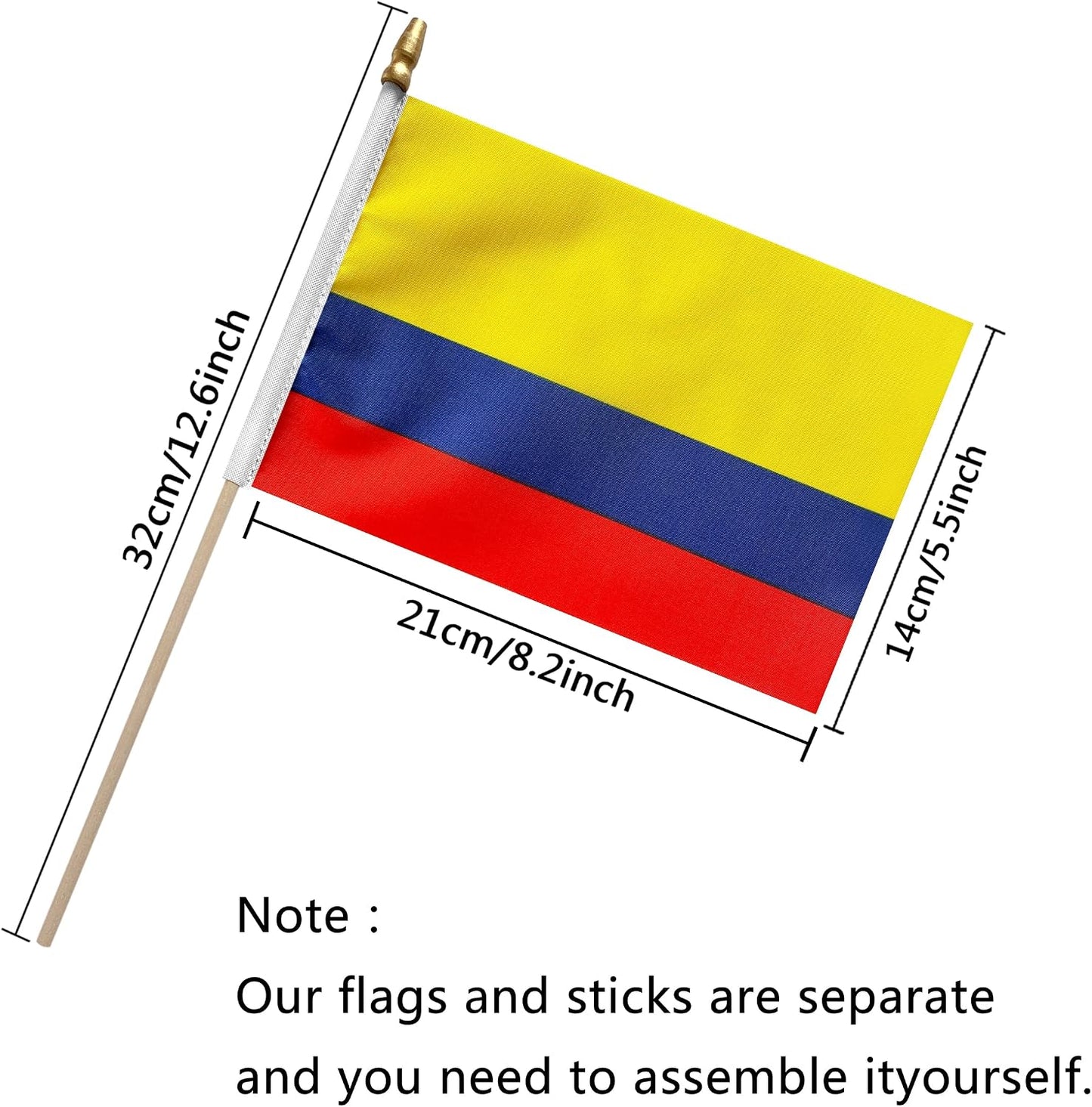 Banderas Colombia 5x8" pack 12
