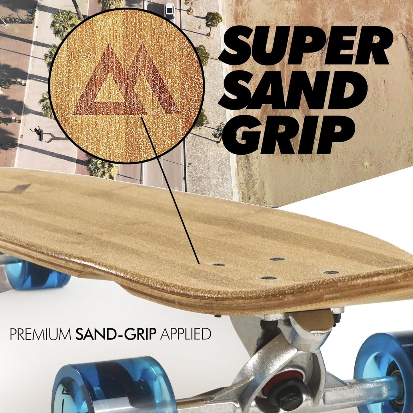 Longboard de 44" bambú y maple para adultos y niños