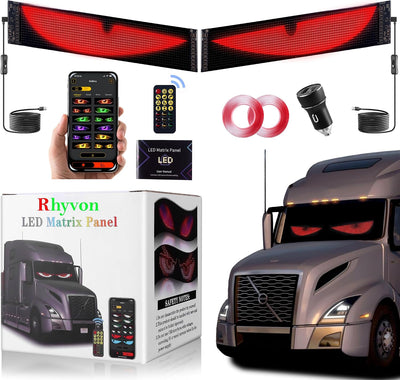2 Pzas Luces Ojos Diablo LED para Parabrisas Control Remoto