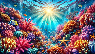Fondo acuario coral marino 24x12pulg PVC